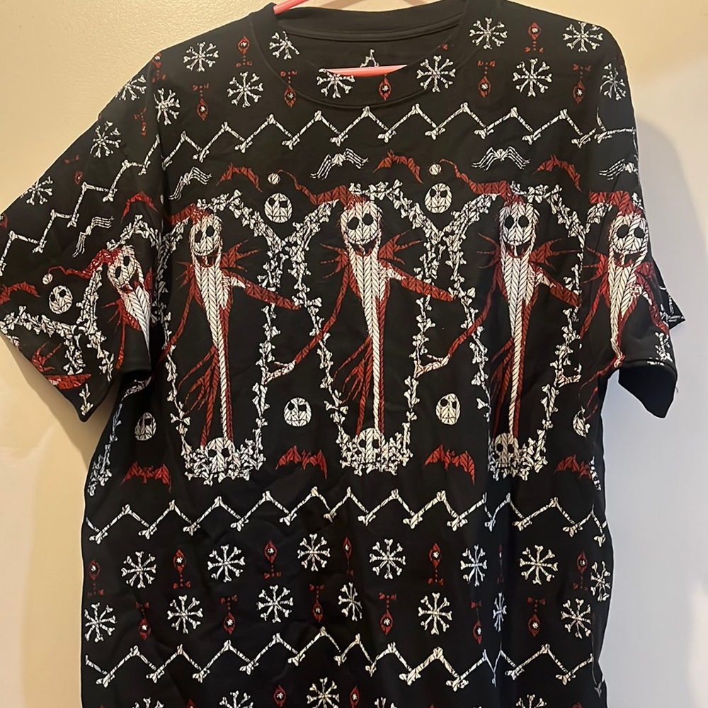 Nightmare Before Christmas Jack Skellington Blk Graphic Mens L Tee/Slight Defect